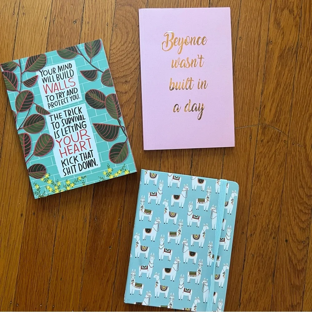 Lot of 3 journals Beyoncé Emily McDonald NEW assorted notebooks gifts